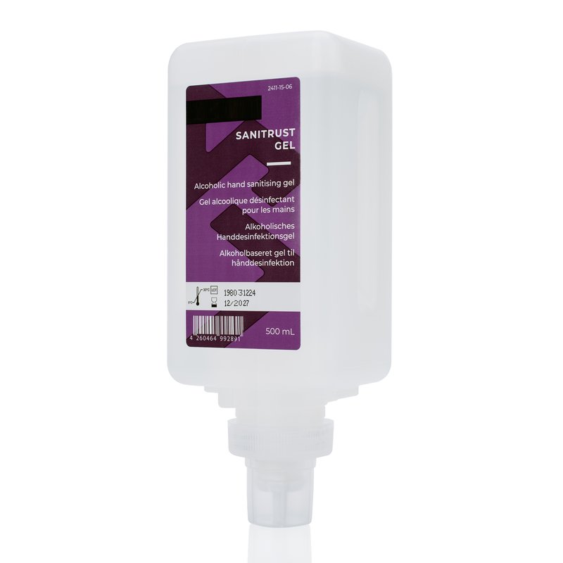 SANITRUST GEL Hidroalcóolico (500 ml) SVEMA-Manual | 10 Unidades